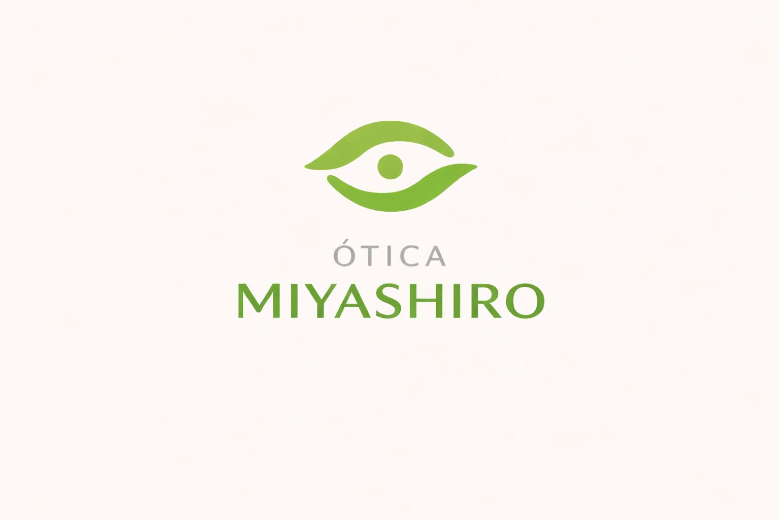 Ótica Miyashiro — tom de verde 1 (mais claro): logotipo com verde claro transmitindo acolhimento e leveza